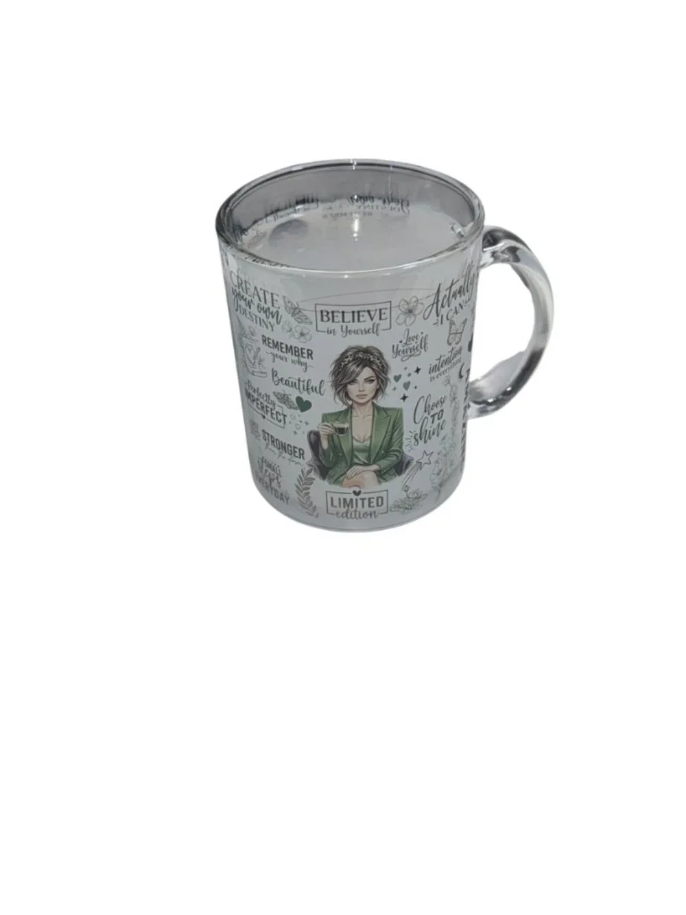 Inspirational Quotes Glass Coffee Mug for Women